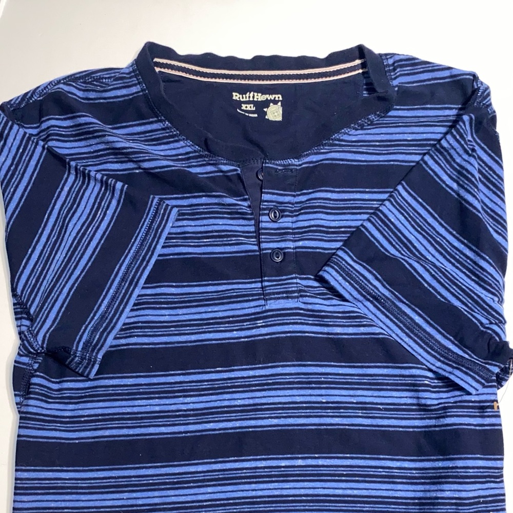 Ruff Hewn Men's Short Sleeve Striped Shirt Size XXL